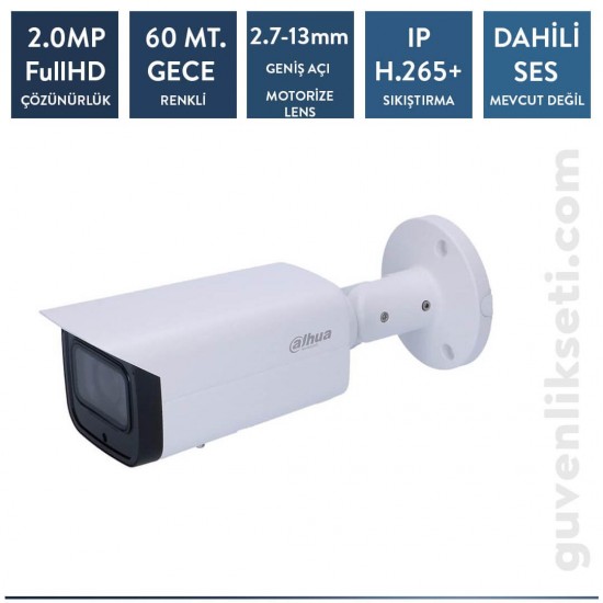Dahua IPC-HFW2231T-ZAS-27135-S2 2 MP H.265+ IR Bullet Starlight Motorize Kamera(60m IR)